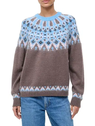 Staud Women's Zane Fair Isle-Style Wool-Blend Sweater - Banff | Thumbnail 3 Staud Women's Zane Fair Isle-Style Wool-Blend Sweater - Banff | Thumbnail 3