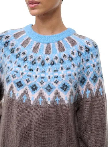 Staud Women's Zane Fair Isle-Style Wool-Blend Sweater - Banff | Thumbnail 5 Staud Women's Zane Fair Isle-Style Wool-Blend Sweater - Banff | Thumbnail 5