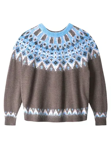 Staud Women's Zane Fair Isle-Style Wool-Blend Sweater - Banff | Thumbnail 1 Staud Women's Zane Fair Isle-Style Wool-Blend Sweater - Banff | Thumbnail 1