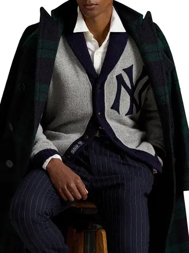Polo Ralph Lauren Men's Yankees Wool-Blend Shawl Cardigan - Grey Combo | Thumbnail 7 Polo Ralph Lauren Men's Yankees Wool-Blend Shawl Cardigan - Grey Combo | Thumbnail 7