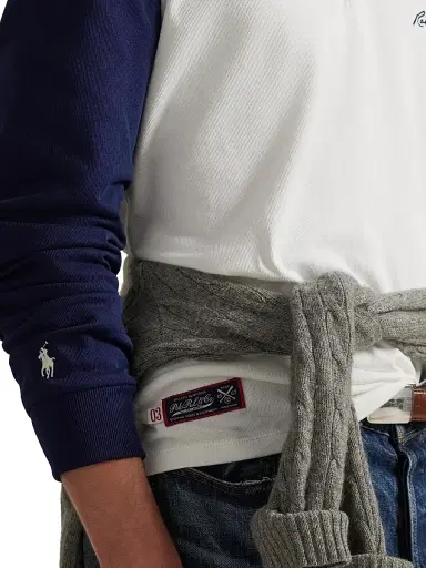 Polo Ralph Lauren Men's New York Yankees Henley Shirt - Deckwash White Newport Navy | Thumbnail 5 Polo Ralph Lauren Men's New York Yankees Henley Shirt - Deckwash White Newport Navy | Thumbnail 5