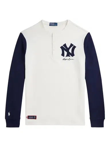 Polo Ralph Lauren Men's New York Yankees Henley Shirt - Deckwash White Newport Navy | Thumbnail 1 Polo Ralph Lauren Men's New York Yankees Henley Shirt - Deckwash White Newport Navy | Thumbnail 1