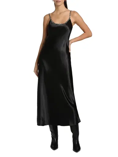 rag & bone Women's Alessia Beaded Scoopneck Maxi Dress - Black | Thumbnail 3 rag & bone Women's Alessia Beaded Scoopneck Maxi Dress - Black | Thumbnail 3