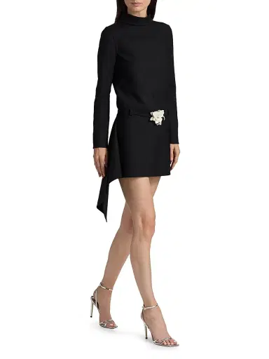 Oscar de la Renta Women's Crystal-Embellished Flower Belt Minidress | Thumbnail 2 Oscar de la Renta Women's Crystal-Embellished Flower Belt Minidress | Thumbnail 2