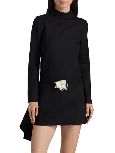 Oscar de la Renta Women's Crystal-Embellished Flower Belt Minidress | Thumbnail 3 Oscar de la Renta Women's Crystal-Embellished Flower Belt Minidress | Thumbnail 3