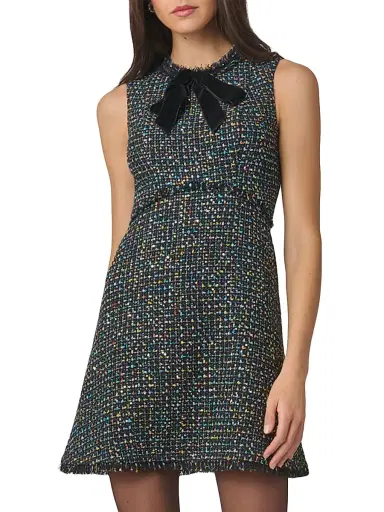 Shoshanna Women's Alicia Tweed Minidress - Jet Multi | Thumbnail 3 Shoshanna Women's Alicia Tweed Minidress - Jet Multi | Thumbnail 3