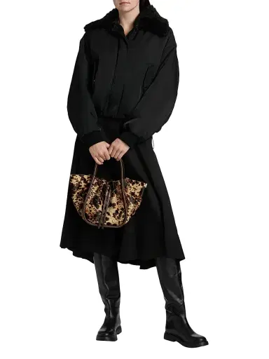 Proenza Schouler Women's Vadra Faux-Shearling Collar Twill Jacket - Black - Size 10 | Thumbnail 2 Proenza Schouler Women's Vadra Faux-Shearling Collar Twill Jacket - Black - Size 10 | Thumbnail 2