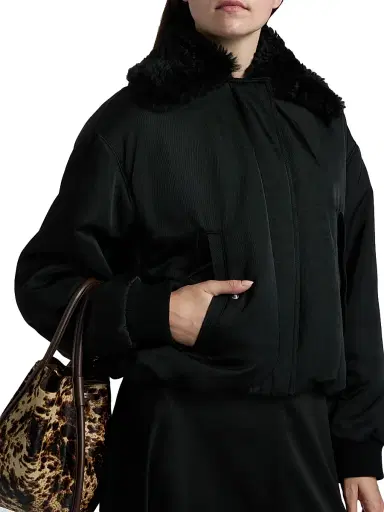 Proenza Schouler Women's Vadra Faux-Shearling Collar Twill Jacket - Black - Size 10 | Thumbnail 7 Proenza Schouler Women's Vadra Faux-Shearling Collar Twill Jacket - Black - Size 10 | Thumbnail 7