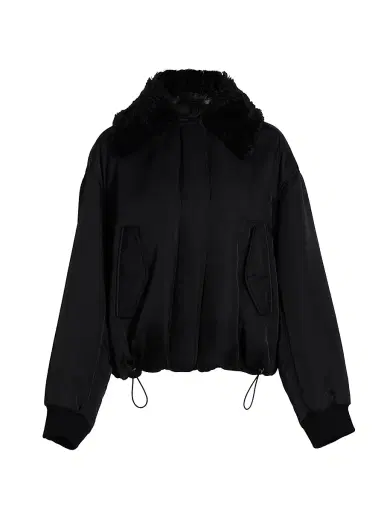 Proenza Schouler Women's Vadra Faux-Shearling Collar Twill Jacket - Black - Size 10 | Thumbnail 1 Proenza Schouler Women's Vadra Faux-Shearling Collar Twill Jacket - Black - Size 10 | Thumbnail 1
