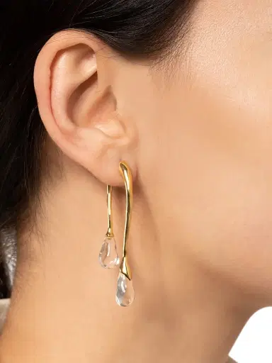 Alexis Bittar Women's 14K Gold-Plated & Lucite Front-Back Double-Drop Earrings - Gold | Thumbnail 2 Alexis Bittar Women's 14K Gold-Plated & Lucite Front-Back Double-Drop Earrings - Gold | Thumbnail 2