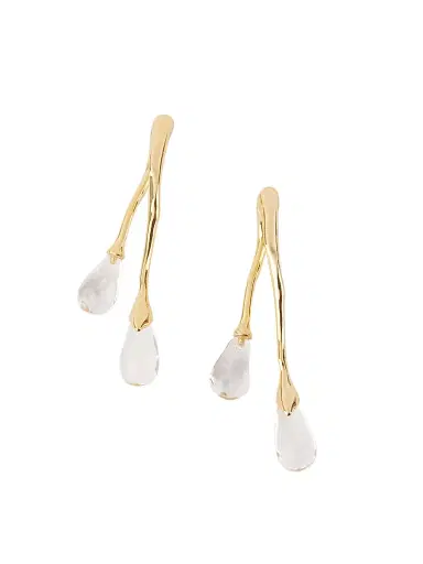 Alexis Bittar Women's 14K Gold-Plated & Lucite Front-Back Double-Drop Earrings - Gold | Thumbnail 1 Alexis Bittar Women's 14K Gold-Plated & Lucite Front-Back Double-Drop Earrings - Gold | Thumbnail 1
