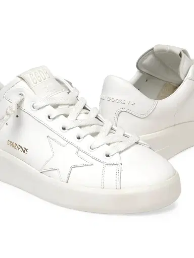 Golden Goose Men's Pure Star Leather Low-Top Sneakers - Optic White | Thumbnail 3 Golden Goose Men's Pure Star Leather Low-Top Sneakers - Optic White | Thumbnail 3