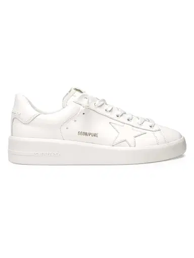 Golden Goose Men's Pure Star Leather Low-Top Sneakers - Optic White | Thumbnail 1 Golden Goose Men's Pure Star Leather Low-Top Sneakers - Optic White | Thumbnail 1
