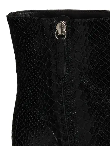 Schutz Women's Mary 8MM Snake-Embossed Leather Boots - Black | Thumbnail 5 Schutz Women's Mary 8MM Snake-Embossed Leather Boots - Black | Thumbnail 5