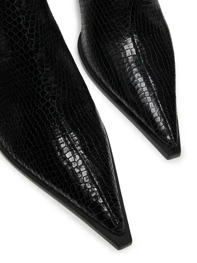 Schutz Women's Mary 8MM Snake-Embossed Leather Boots - Black | Thumbnail 6 Schutz Women's Mary 8MM Snake-Embossed Leather Boots - Black | Thumbnail 6