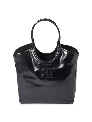 Miu Miu Women's Ivy Leather Tote Bag - Black | Thumbnail 1 Miu Miu Women's Ivy Leather Tote Bag - Black | Thumbnail 1