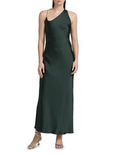 Significant Other Women's Abbey Satin Trapeze Maxi Dress - Emerald | Thumbnail 3 Significant Other Women's Abbey Satin Trapeze Maxi Dress - Emerald | Thumbnail 3