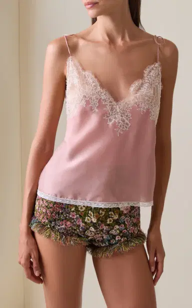 Valentino Garavani Lace-Trimmed Silk Cami | Thumbnail 2 Valentino Garavani Lace-Trimmed Silk Cami | Thumbnail 2