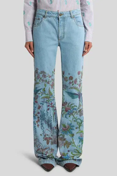 Etro Printed Flare Jeans | Thumbnail 4 Etro Printed Flare Jeans | Thumbnail 4