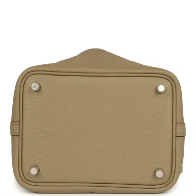 HERMÈS Hermes Picotin Lock 18 Beige Marfa Clemence Palladium Hardware | Thumbnail 6 HERMÈS Hermes Picotin Lock 18 Beige Marfa Clemence Palladium Hardware | Thumbnail 6