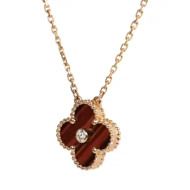 Van Cleef & Arpels Van Cleef & Arpels 2017 Holiday Vintage Alhambra Pendant Necklace Bull's Eye 18K Rose Gold Hardware & Diamonds | Thumbnail 4 Van Cleef & Arpels Van Cleef & Arpels 2017 Holiday Vintage Alhambra Pendant Necklace Bull's Eye 18K Rose Gold Hardware & Diamonds | Thumbnail 4