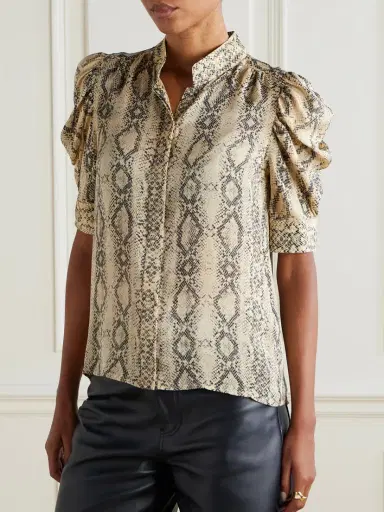 Frame Gillian Snake-print Silk-chiffon Shirt | Thumbnail 3 Frame Gillian Snake-print Silk-chiffon Shirt | Thumbnail 3