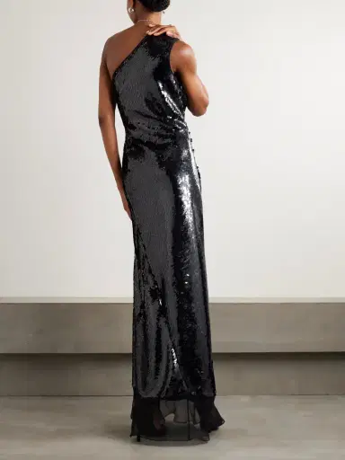 Stella McCartney One-shoulder Chiffon-trimmed Sequined Tulle Gown | Thumbnail 3 Stella McCartney One-shoulder Chiffon-trimmed Sequined Tulle Gown | Thumbnail 3