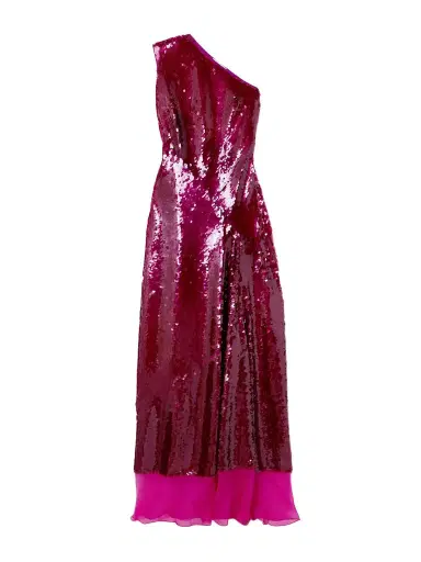 Stella McCartney One-shoulder Chiffon-trimmed Sequined Tulle Gown | Thumbnail 1 Stella McCartney One-shoulder Chiffon-trimmed Sequined Tulle Gown | Thumbnail 1