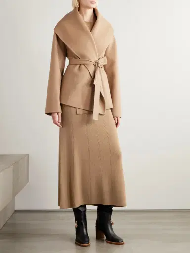 Gabriela Hearst Imagene Belted Ribbed Pointelle-knit Wool Midi Dress | Thumbnail 2 Gabriela Hearst Imagene Belted Ribbed Pointelle-knit Wool Midi Dress | Thumbnail 2