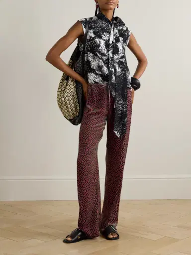 Dries Van Noten Tie-neck Printed Crepe Top | Thumbnail 2 Dries Van Noten Tie-neck Printed Crepe Top | Thumbnail 2