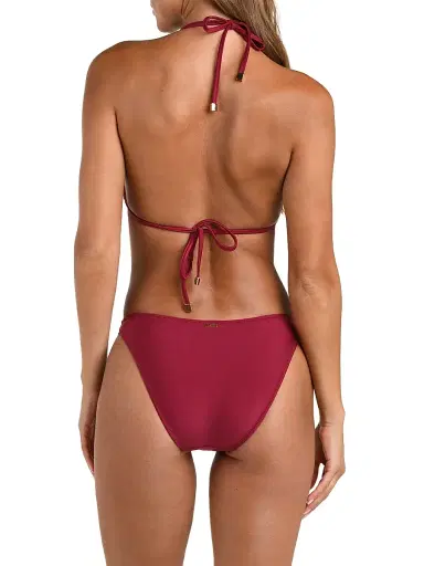 L'AGENCE Women's Annabelle Halterneck Triangle Bikini Top - Black Cherry | Thumbnail 4 L'AGENCE Women's Annabelle Halterneck Triangle Bikini Top - Black Cherry | Thumbnail 4