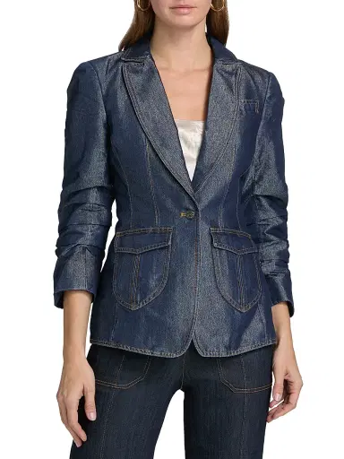 Cinq à Sept Women's Louisa Shimmer Denim Jacket - Minuit | Thumbnail 3 Cinq à Sept Women's Louisa Shimmer Denim Jacket - Minuit | Thumbnail 3