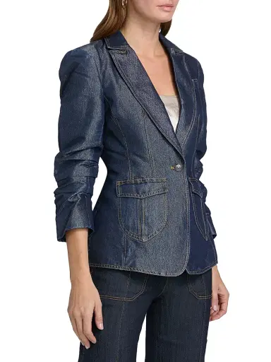 Cinq à Sept Women's Louisa Shimmer Denim Jacket - Minuit | Thumbnail 4 Cinq à Sept Women's Louisa Shimmer Denim Jacket - Minuit | Thumbnail 4