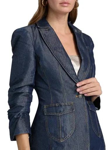 Cinq à Sept Women's Louisa Shimmer Denim Jacket - Minuit | Thumbnail 6 Cinq à Sept Women's Louisa Shimmer Denim Jacket - Minuit | Thumbnail 6
