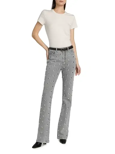 Cinq à Sept Women's Samantha Studded Boot-Cut Jeans | Thumbnail 2 Cinq à Sept Women's Samantha Studded Boot-Cut Jeans | Thumbnail 2