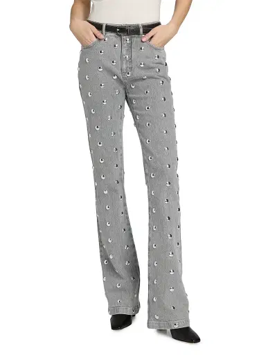 Cinq à Sept Women's Samantha Studded Boot-Cut Jeans | Thumbnail 3 Cinq à Sept Women's Samantha Studded Boot-Cut Jeans | Thumbnail 3