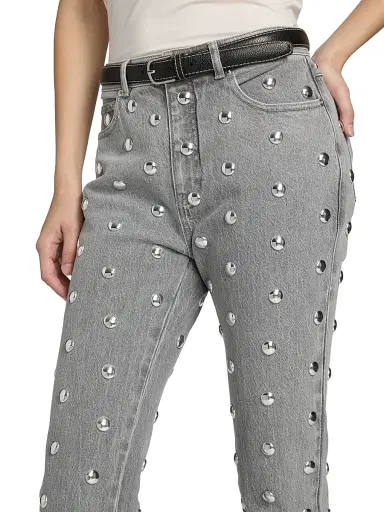 Cinq à Sept Women's Samantha Studded Boot-Cut Jeans | Thumbnail 6 Cinq à Sept Women's Samantha Studded Boot-Cut Jeans | Thumbnail 6