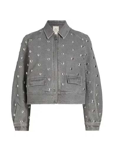 Cinq à Sept Women's Studded Denim Harriet Jacket | Thumbnail 1 Cinq à Sept Women's Studded Denim Harriet Jacket | Thumbnail 1