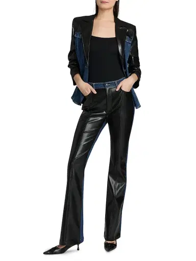 Cinq à Sept Women's Joan Faux-Leather Panel Jeans | Thumbnail 2 Cinq à Sept Women's Joan Faux-Leather Panel Jeans | Thumbnail 2