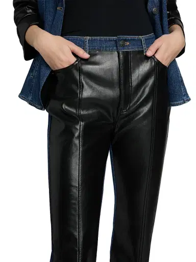 Cinq à Sept Women's Joan Faux-Leather Panel Jeans | Thumbnail 6 Cinq à Sept Women's Joan Faux-Leather Panel Jeans | Thumbnail 6