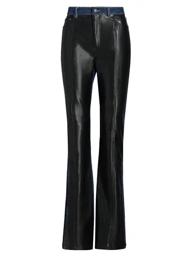 Cinq à Sept Women's Joan Faux-Leather Panel Jeans | Thumbnail 1 Cinq à Sept Women's Joan Faux-Leather Panel Jeans | Thumbnail 1