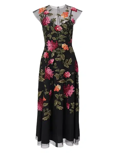 Carolina Herrera Women's Sequined Floral-Embroidered Tulle Cocktail Dress | Thumbnail 1 Carolina Herrera Women's Sequined Floral-Embroidered Tulle Cocktail Dress | Thumbnail 1