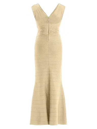 Hervé Léger Women's The Mira Metallic Bandage Gown - Metallic Gold | Thumbnail 2 Hervé Léger Women's The Mira Metallic Bandage Gown - Metallic Gold | Thumbnail 2