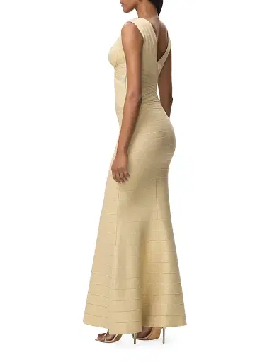 Hervé Léger Women's The Mira Metallic Bandage Gown - Metallic Gold | Thumbnail 5 Hervé Léger Women's The Mira Metallic Bandage Gown - Metallic Gold | Thumbnail 5