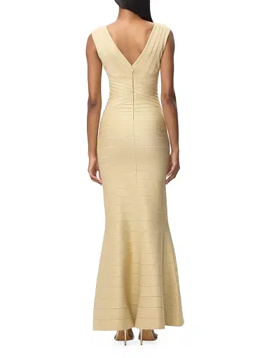 Hervé Léger Women's The Mira Metallic Bandage Gown - Metallic Gold | Thumbnail 6 Hervé Léger Women's The Mira Metallic Bandage Gown - Metallic Gold | Thumbnail 6