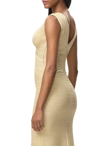 Hervé Léger Women's The Mira Metallic Bandage Gown - Metallic Gold | Thumbnail 7 Hervé Léger Women's The Mira Metallic Bandage Gown - Metallic Gold | Thumbnail 7