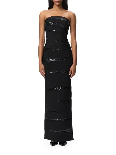 Hervé Léger Women's The Chiara Sequined Body-Con Gown - Black | Thumbnail 3 Hervé Léger Women's The Chiara Sequined Body-Con Gown - Black | Thumbnail 3