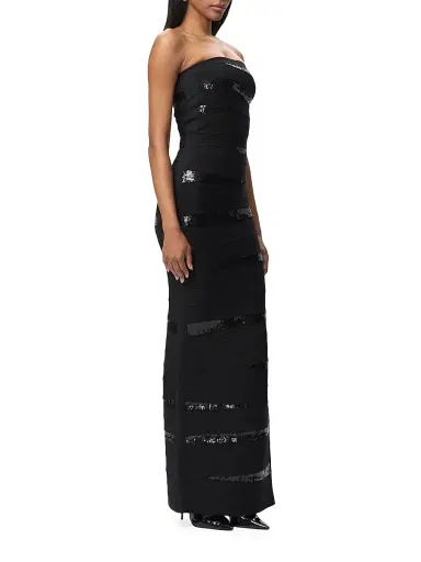 Hervé Léger Women's The Chiara Sequined Body-Con Gown - Black | Thumbnail 5 Hervé Léger Women's The Chiara Sequined Body-Con Gown - Black | Thumbnail 5