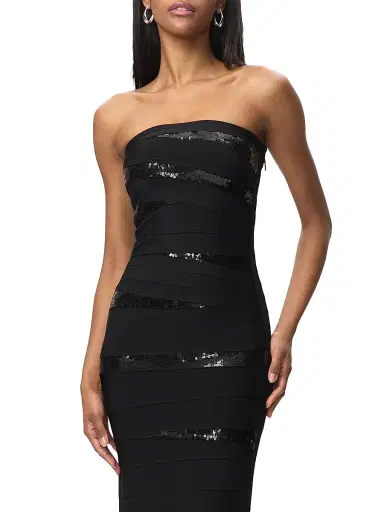 Hervé Léger Women's The Chiara Sequined Body-Con Gown - Black | Thumbnail 8 Hervé Léger Women's The Chiara Sequined Body-Con Gown - Black | Thumbnail 8