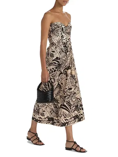 Poupette St Barth Women's Collina Printed Cotton Midi-Dress - Black Toucan | Thumbnail 2 Poupette St Barth Women's Collina Printed Cotton Midi-Dress - Black Toucan | Thumbnail 2